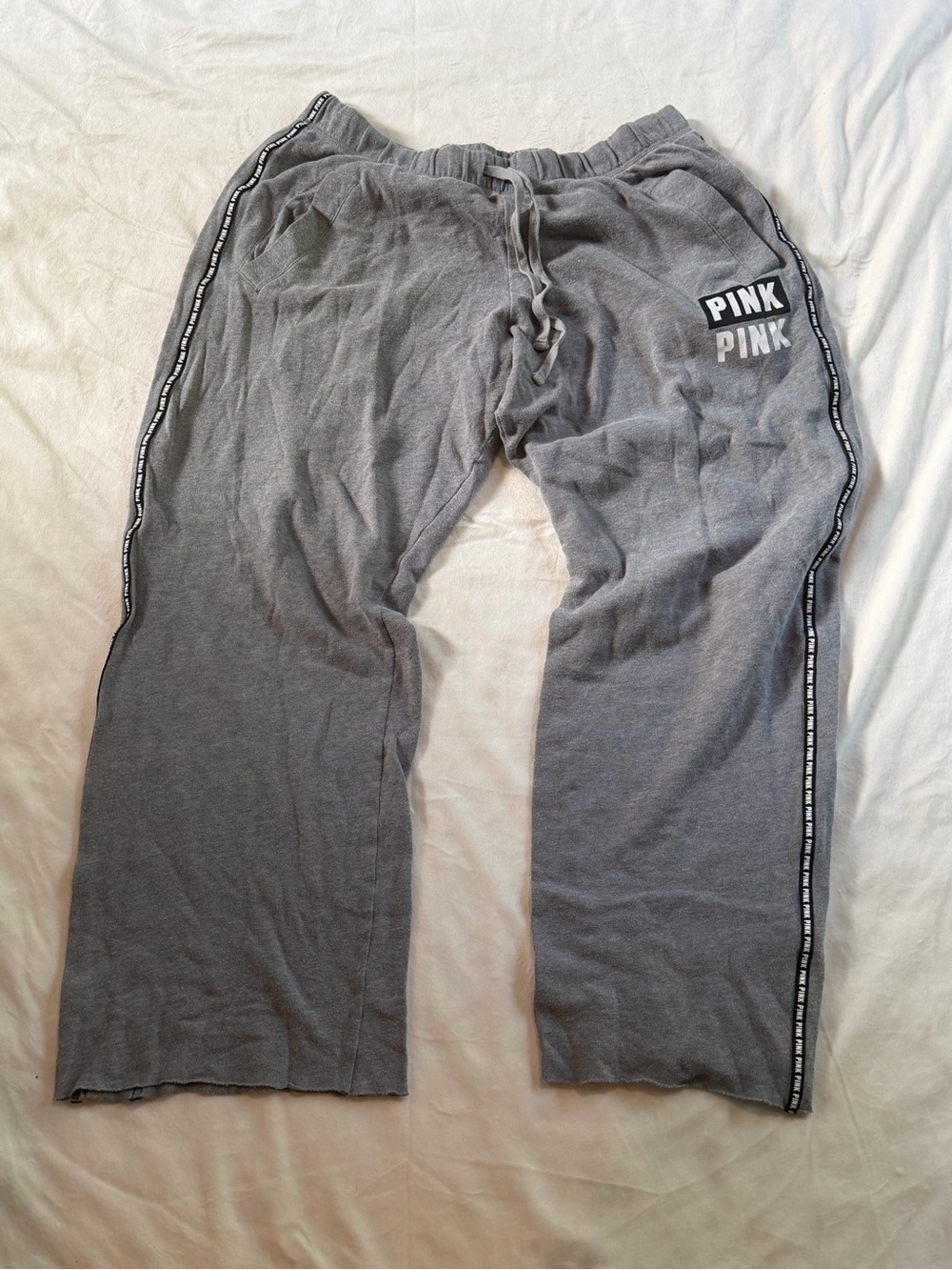 PINK Victoria's Secret Gray Wide-Leg Pants